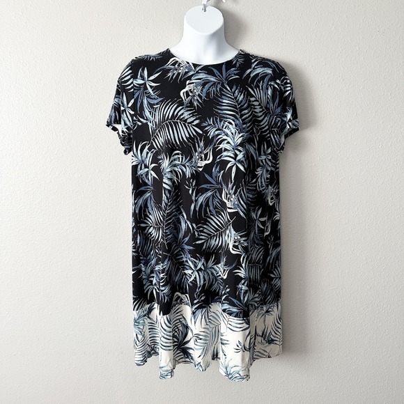 J. Jill Dresses & Skirts - J. Jill Wearver Collection Tropical‎ Palm Leaf Short Sleeve Pullover Dress XL